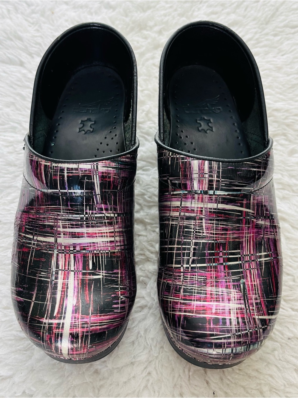 Dansko Patent Leather Multicolor Slip on Clogs Shoes size EU 39 - Picture 9 of 13